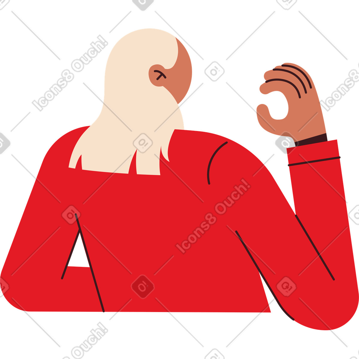 下载 Folks 风格的 拿着东西的年轻女人的背影 插画，支持 PNG、SVG 格式