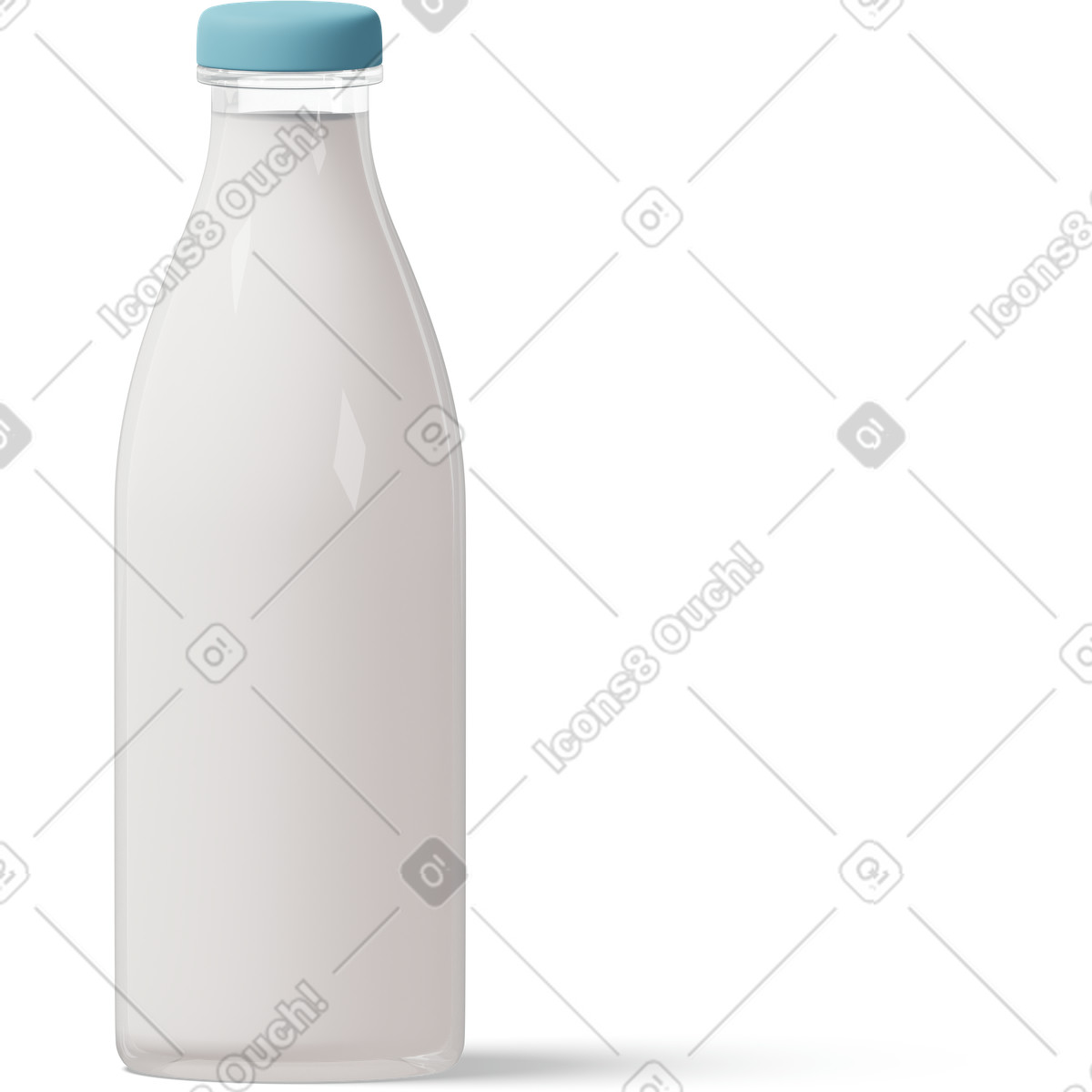 Milk bottle without label illustration in 3D Casual life style download in PNG, SVG