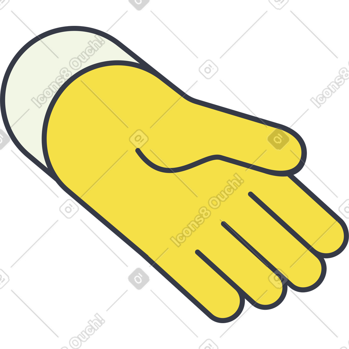 Ilustração de Mão amarela em no estilo Abstract para baixar em PNG, SVG