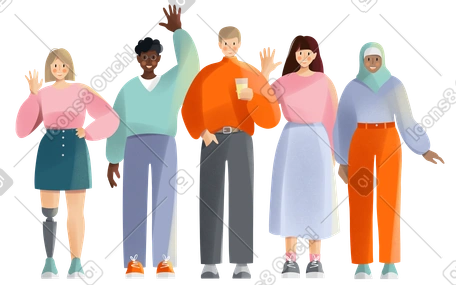 一群不同的人 PNG, SVG