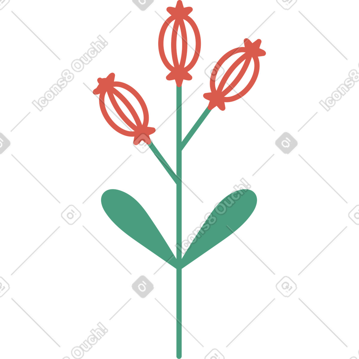Fiore illustrazione in stile Macaroni scarica in PNG, SVG