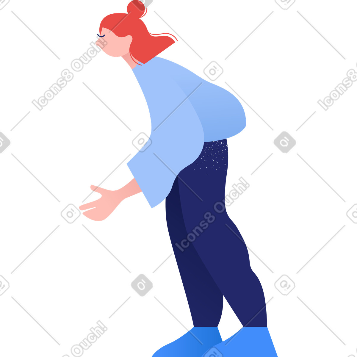Clip スタイルの Woman のイラストをPNG、SVG形式でダウンロード