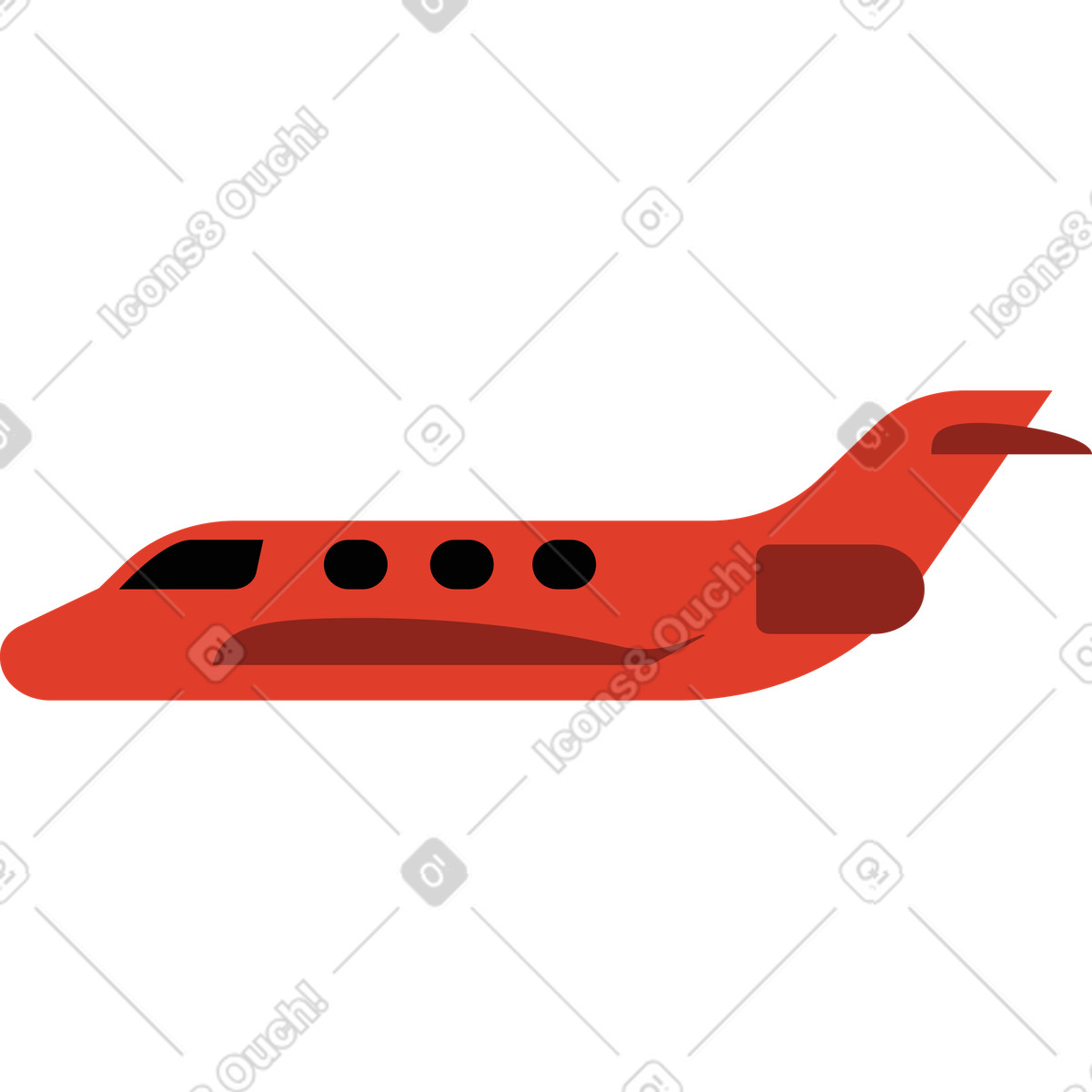 Flugzeug-Illustration im Burgundy-Stil als Download in PNG, SVG