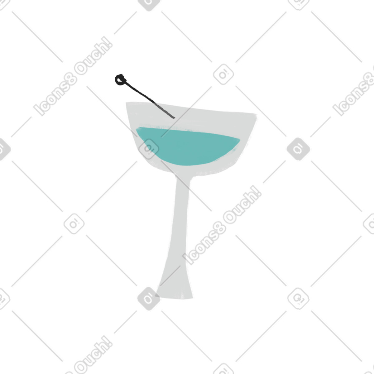 Bicchiere da cocktail illustrazione in stile Fabulous scarica in PNG, SVG