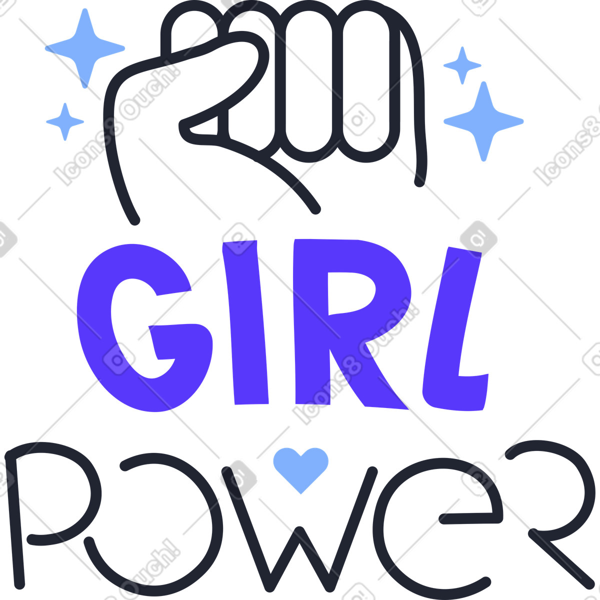 Potere della ragazza illustrazione in stile Pablita scarica in PNG, SVG