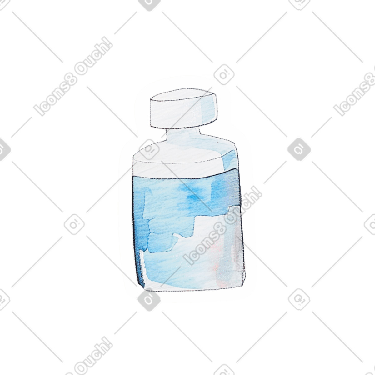 Plastic bottle illustration in Watercolor style download in PNG, SVG