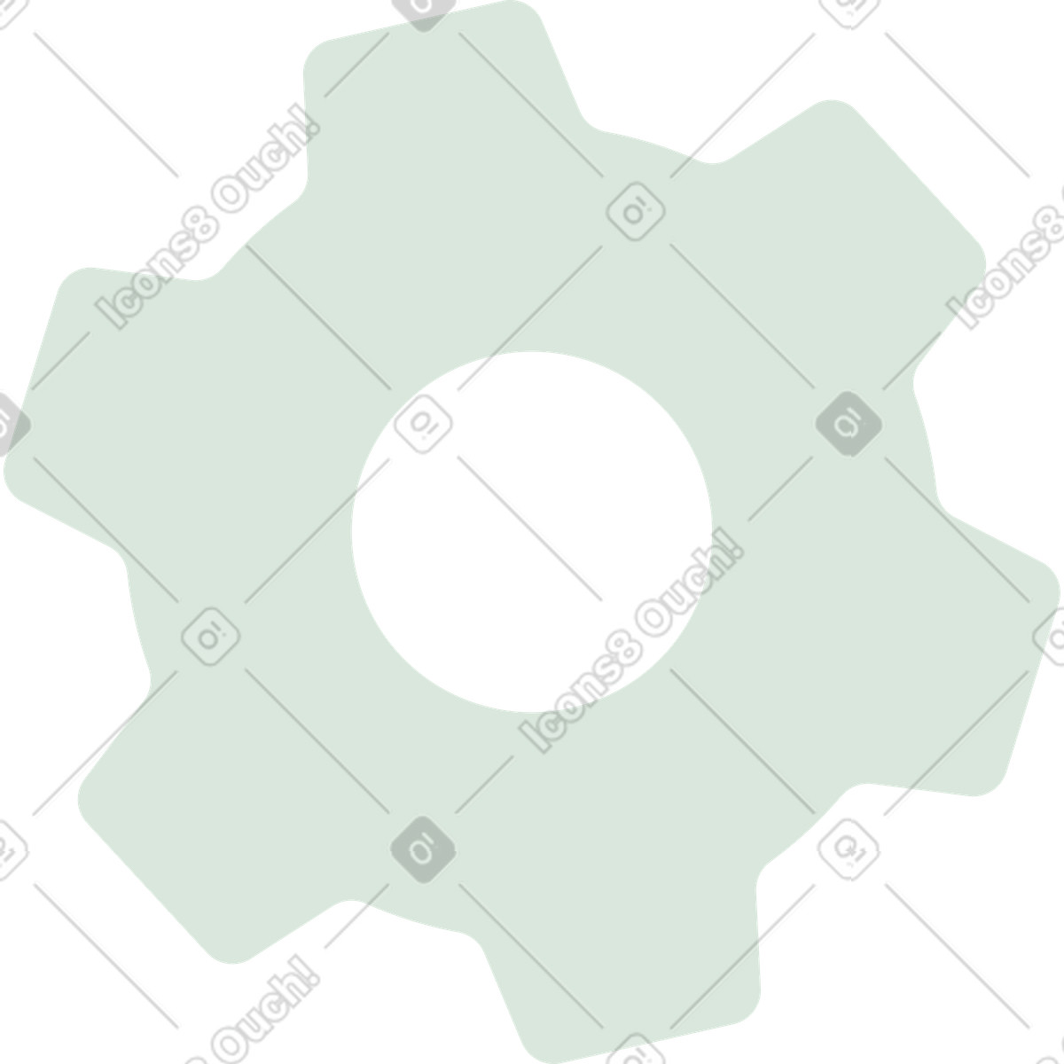 Gear wheel illustration in Beam style download in PNG, SVG