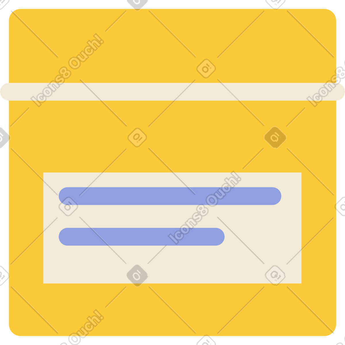 Ilustração de Caixa com a inscrição em no estilo Juicy para baixar em PNG, SVG