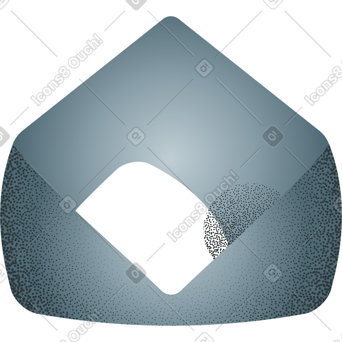 Open envelope with something illustration in Grain style download in PNG, SVG
