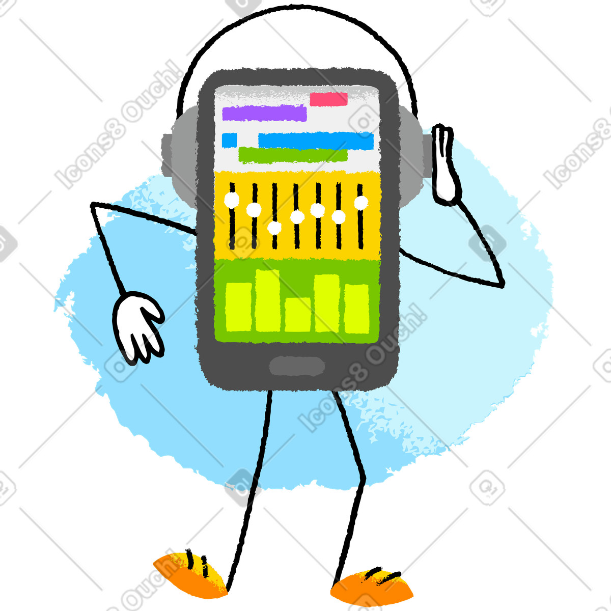Music production illustration in PNG, SVG