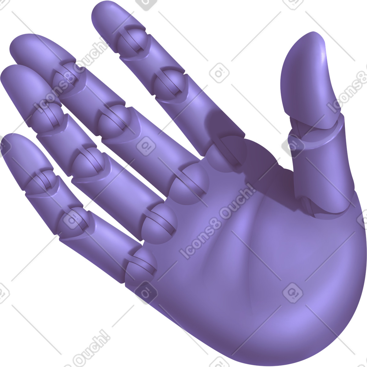 Purple hand illustrazione in stile Props scarica in PNG, SVG