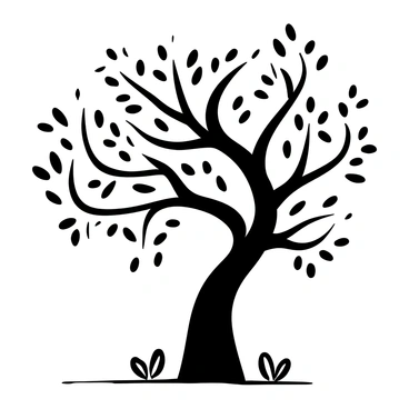 A tree with branches bending under a strong wind, leaves rustling