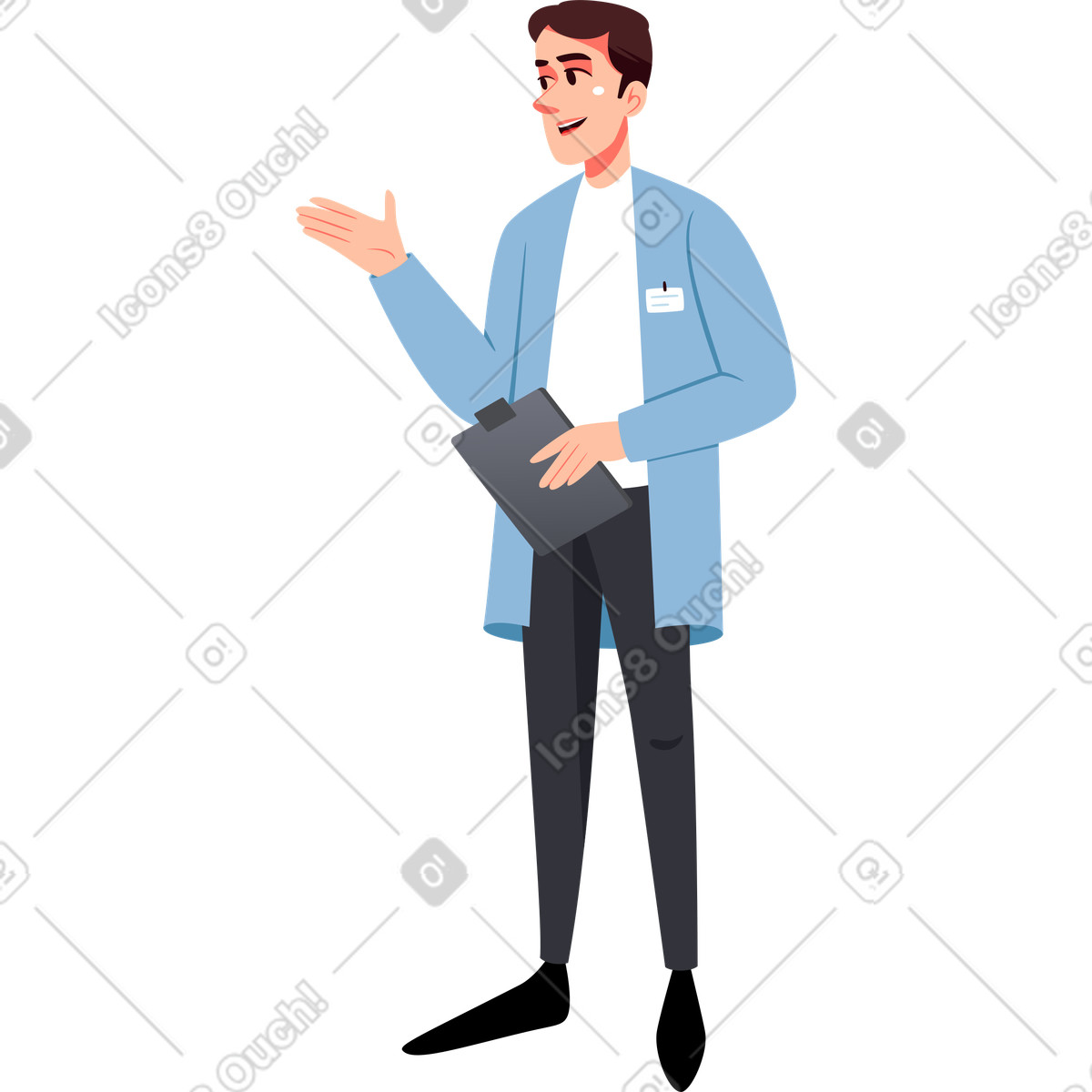 Doctor with folder illustration in Vivid style download in PNG, SVG