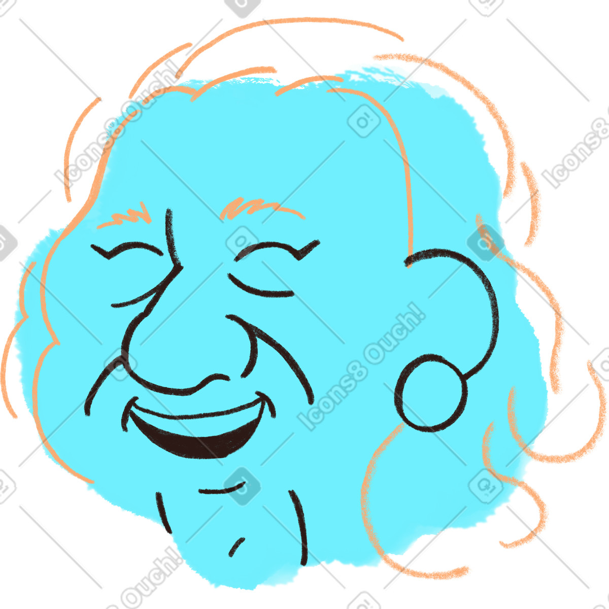 Ilustración Abuela riendo en estilo Blobby a descargar en PNG y SVG