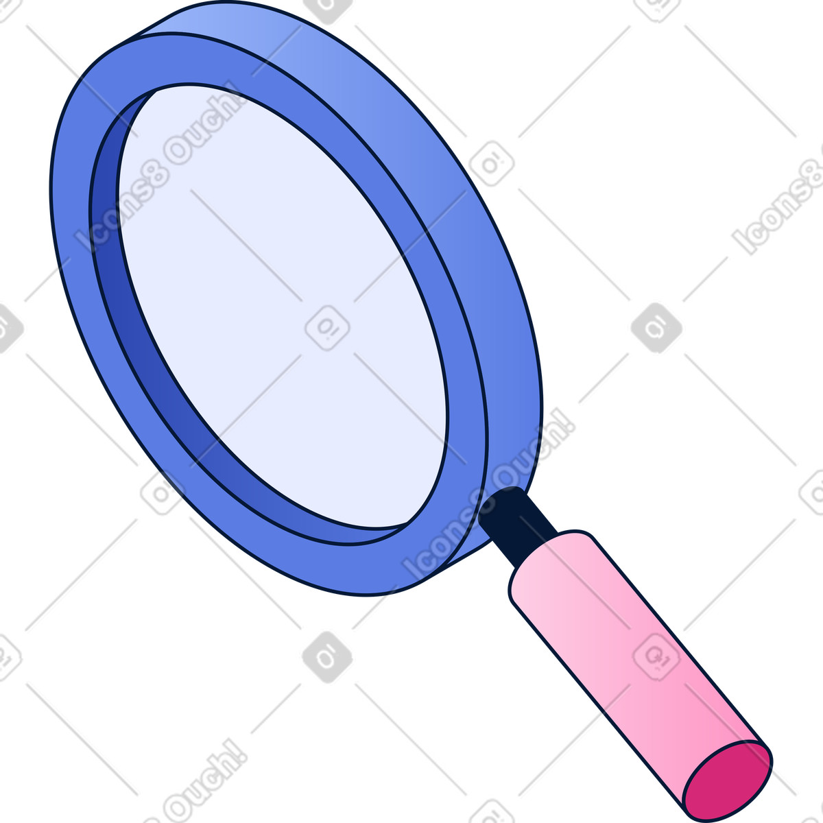 Illustration Loupe isométrique dans le style Neat à télécharger aux formats PNG, SVG