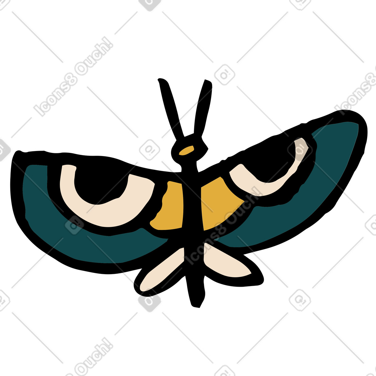 Farfalla illustrazione in stile Scandi scarica in PNG, SVG