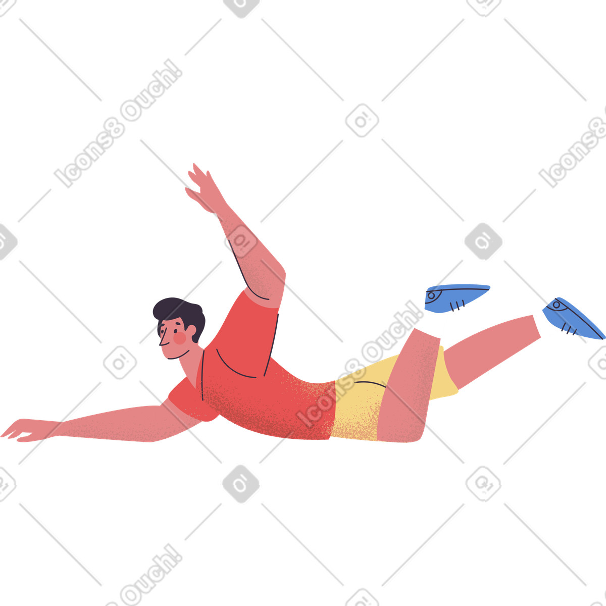 Ilustración Falling man en estilo Pale a descargar en PNG y SVG