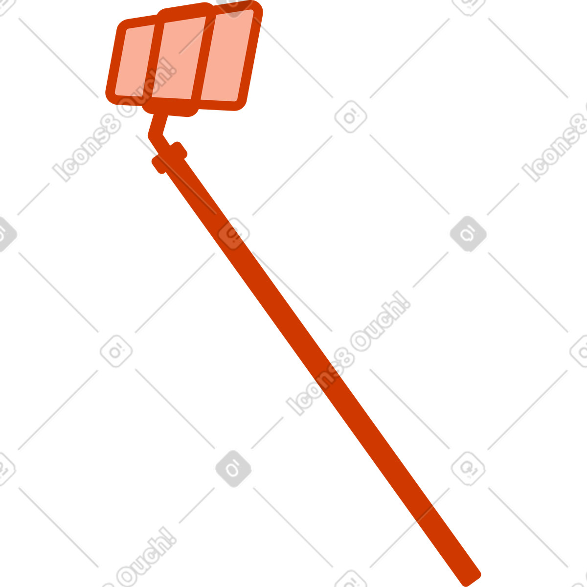 Telefono sul selfie stick illustrazione in stile Natty scarica in PNG, SVG