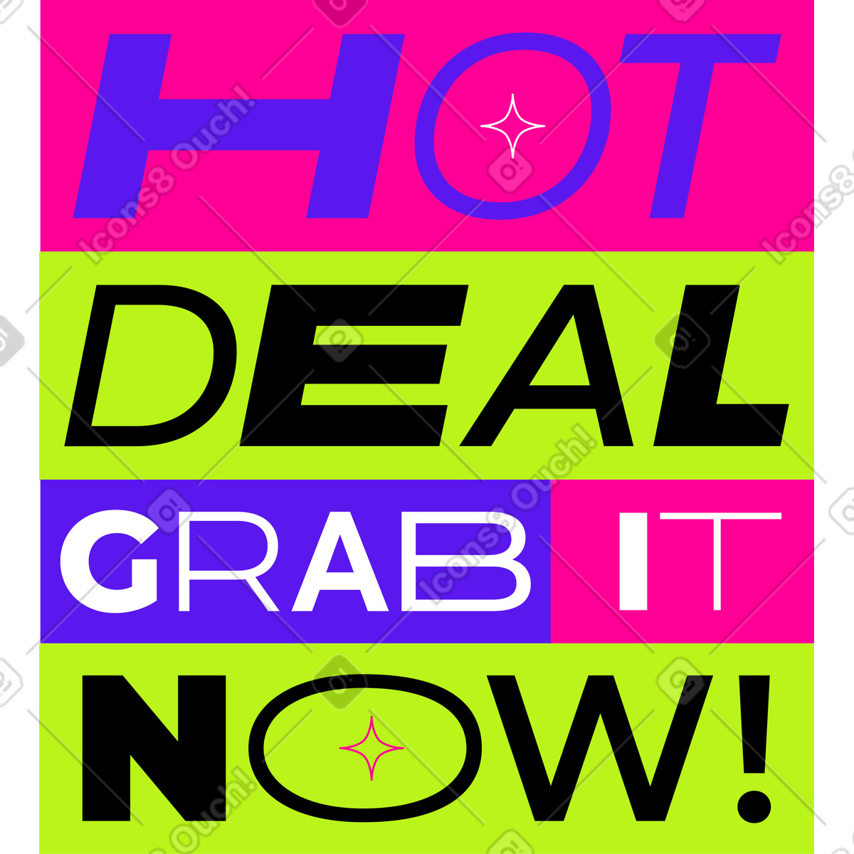 Illustration Texte offre exceptionnelle - saisissez-la maintenant ! dans le style Typography à télécharger aux formats PNG, SVG