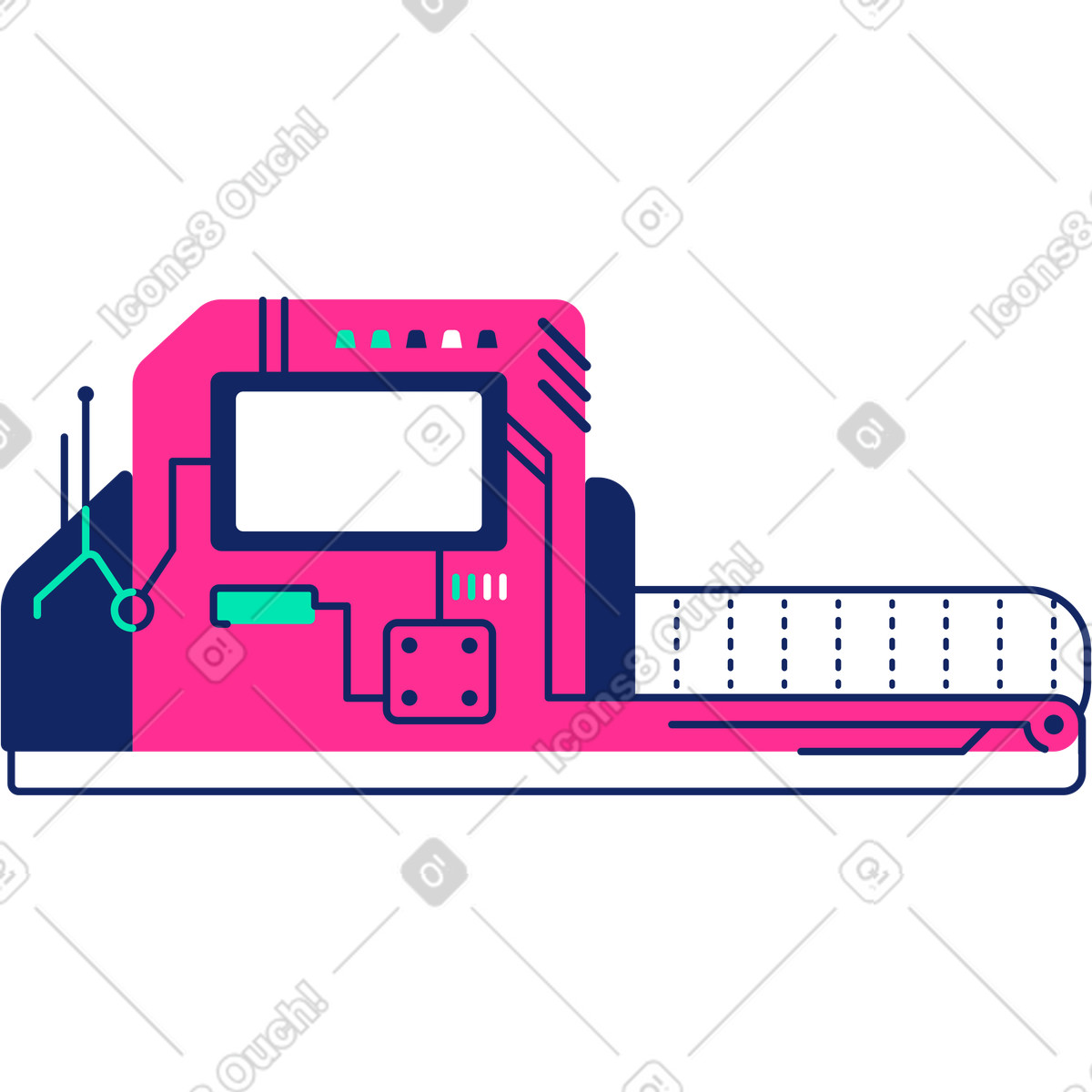 Robot illustration in PNG, SVG