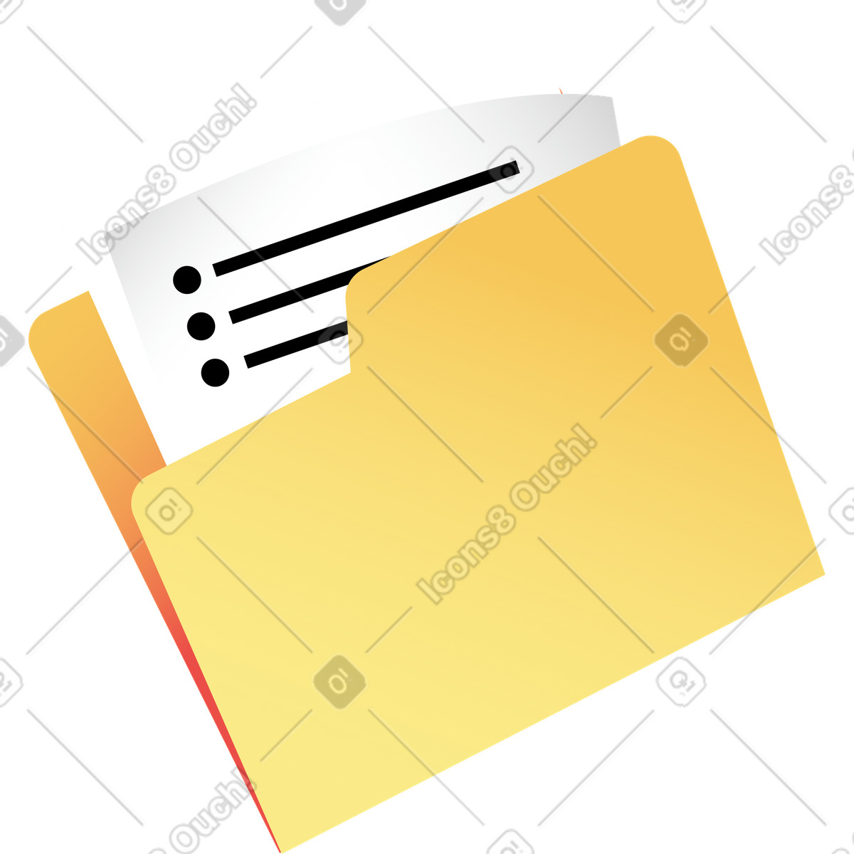 Ilustração de Pasta com papéis em no estilo Levels para baixar em PNG, SVG