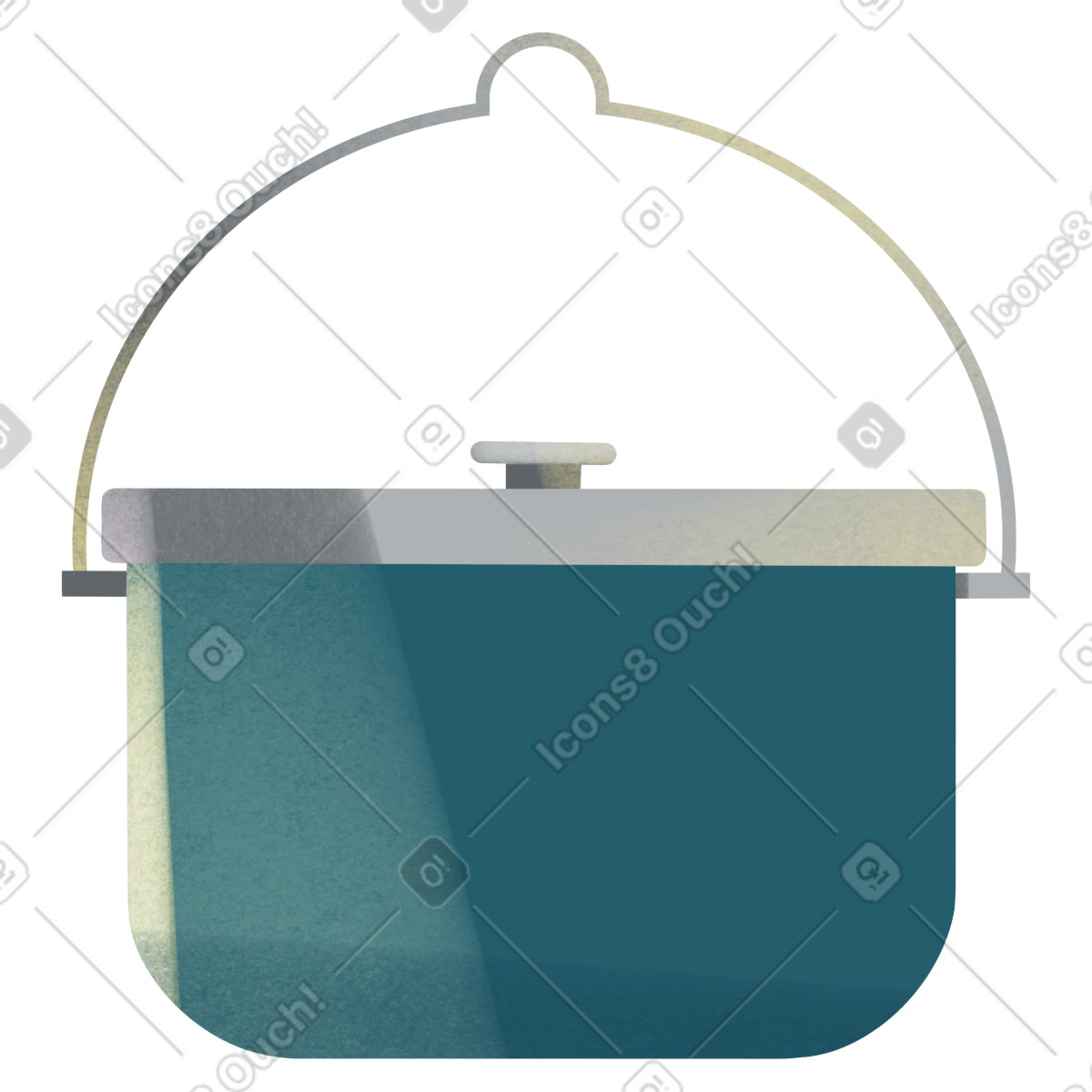 Ilustración Dark green trekking pot en estilo Shine a descargar en PNG y SVG