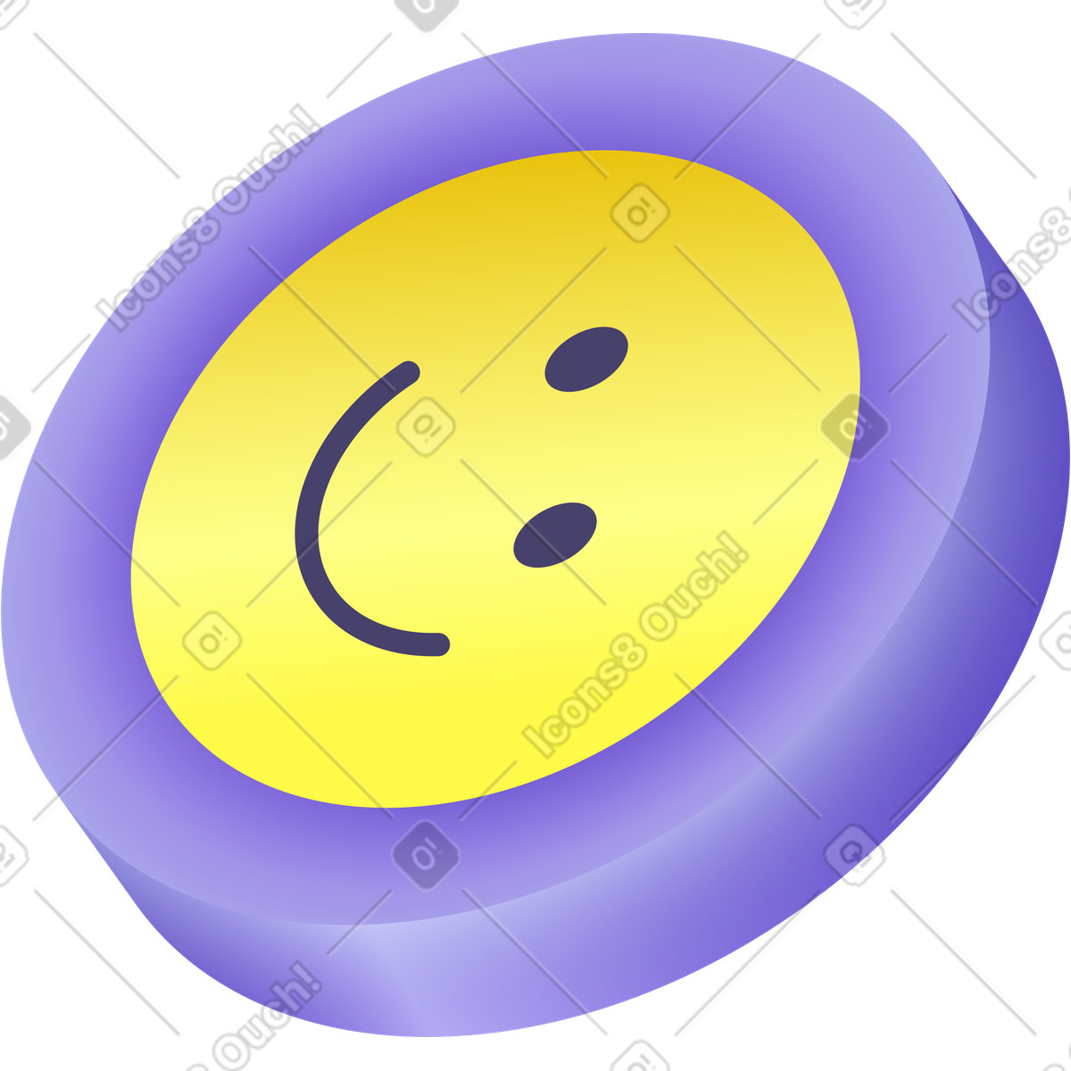 Ilustração de Ícone rosto sorridente em no estilo Isotech para baixar em PNG, SVG