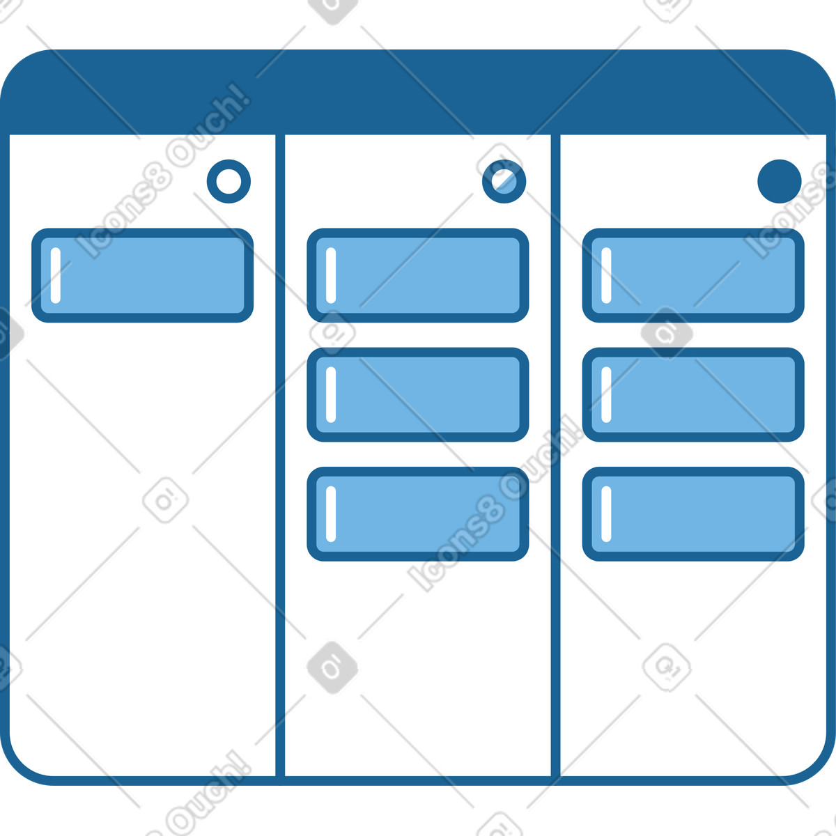 Illustration Tableau kanban dans le style Natty à télécharger aux formats PNG, SVG