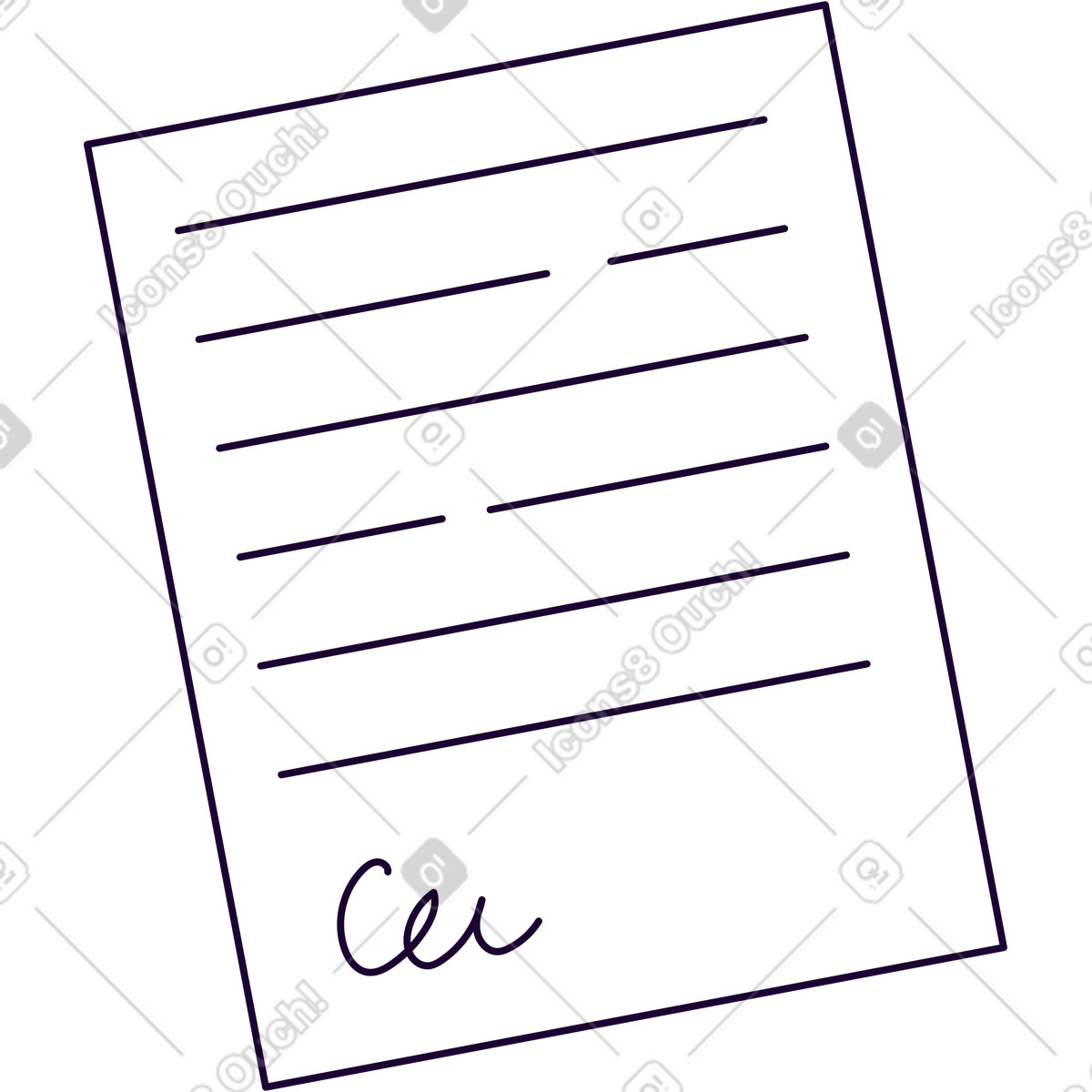 Signed contract illustration in Martina style download in PNG, SVG