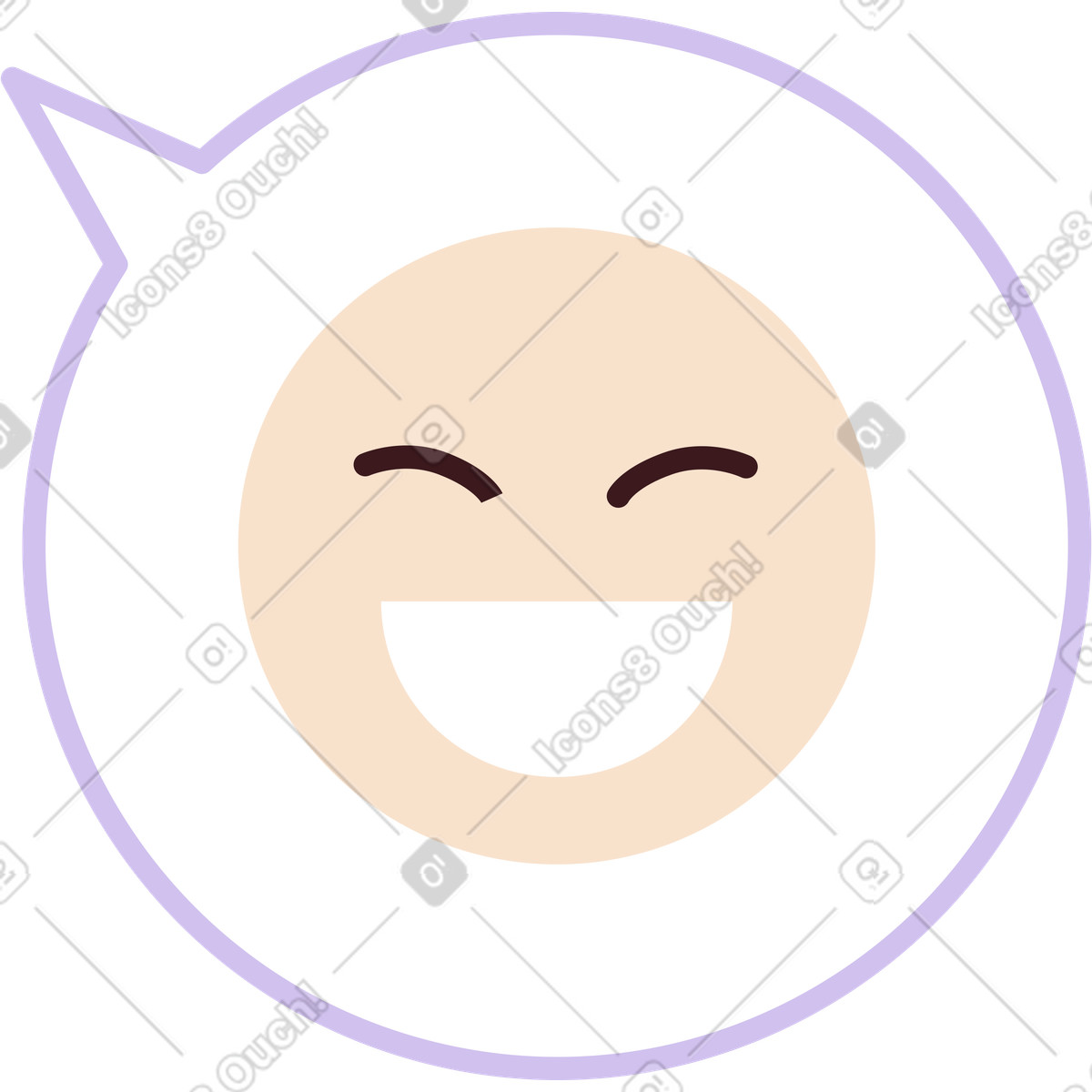 Ilustración Emoji riendo en estilo Folks a descargar en PNG y SVG