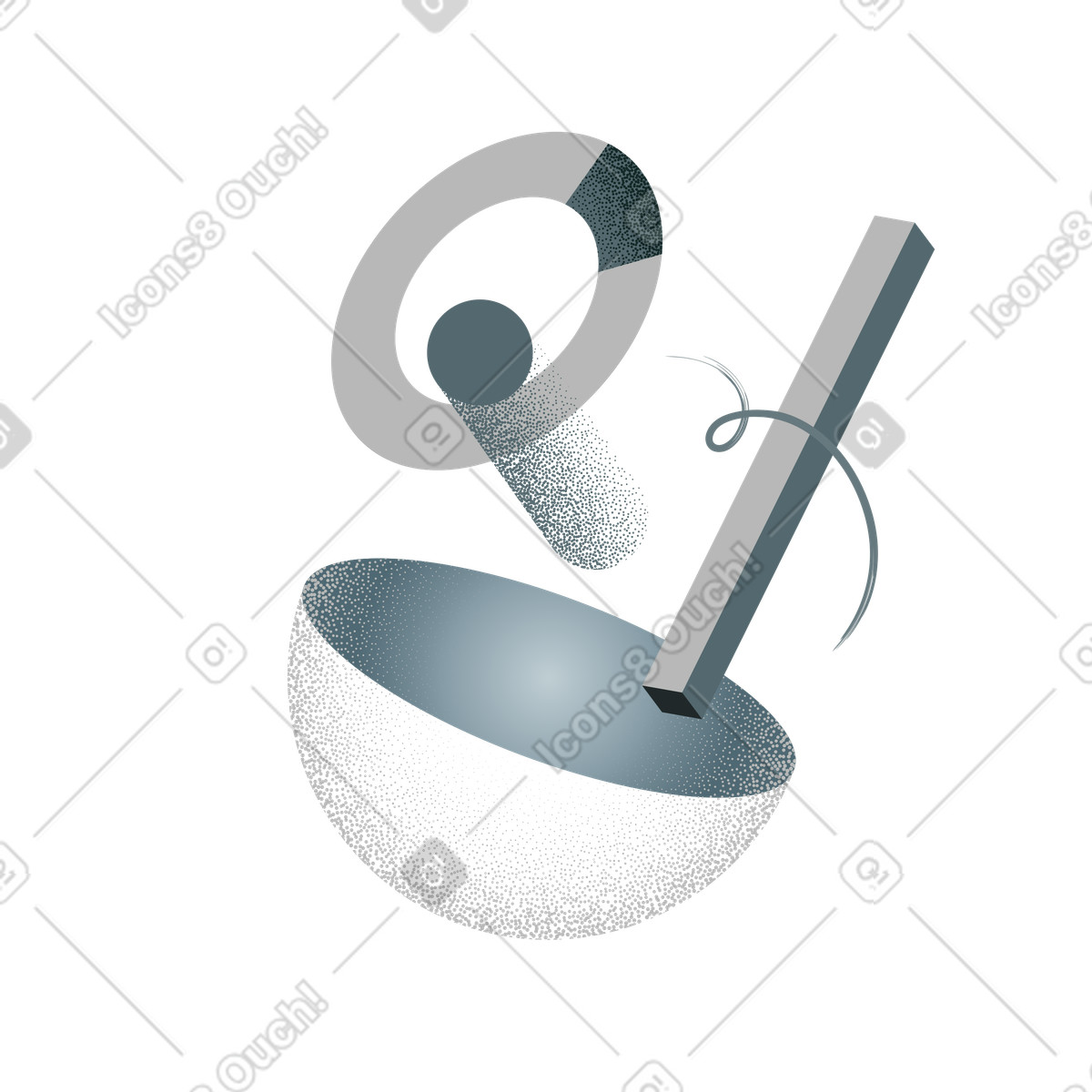 Futuristic sculpture shapes with floating geometric forms-Illustration im -Stil als Download in PNG, SVG