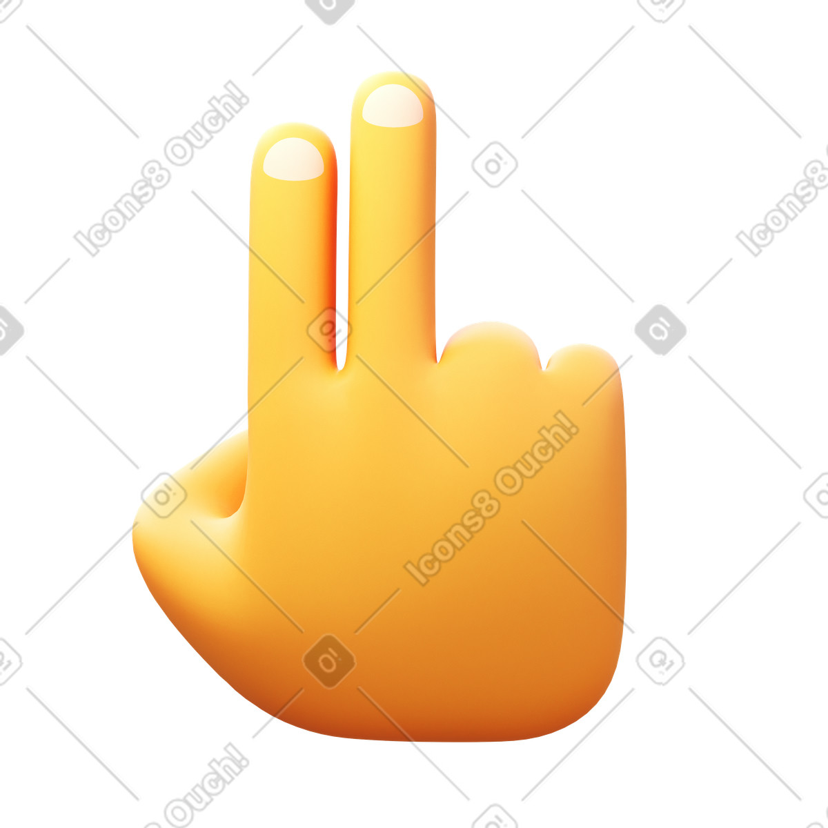Ilustración Two fingers en estilo 3D Fluency a descargar en PNG y SVG