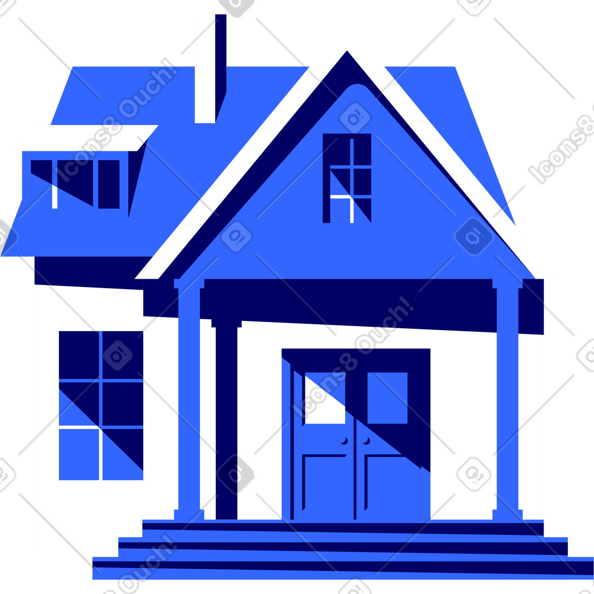 Ilustración Parte de la casa adosada en estilo Lounge a descargar en PNG y SVG