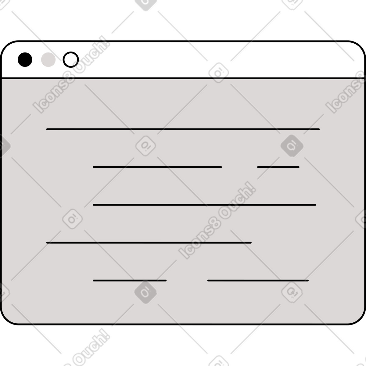 Browser window with code illustration in Shade style download in PNG, SVG