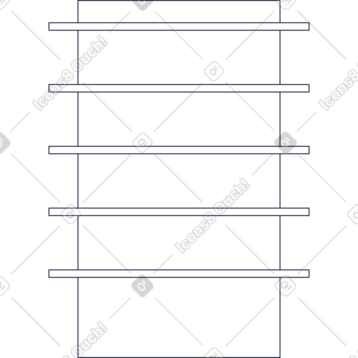 Supermarket shelf illustration in Urban Line style download in PNG, SVG