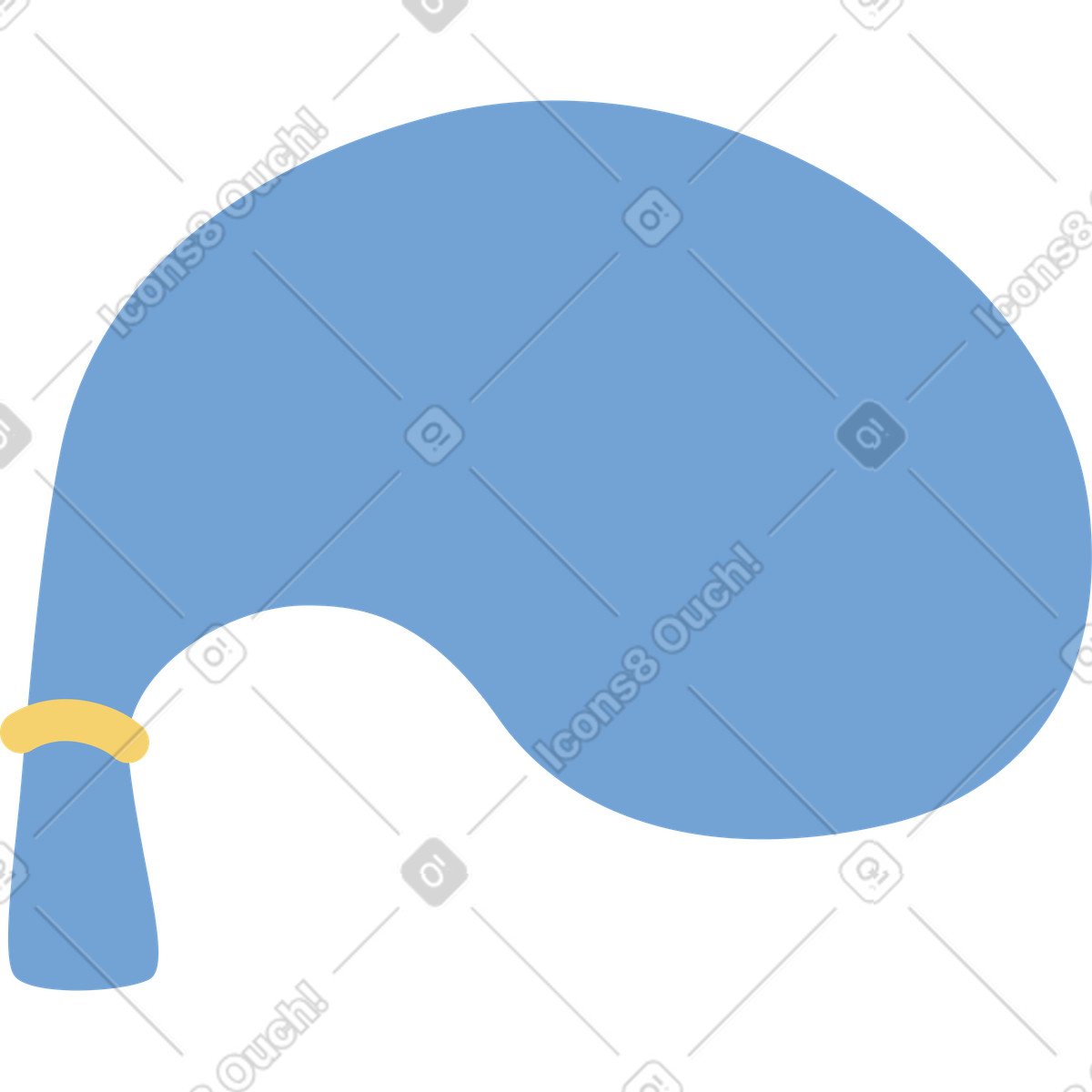 Blue big bag illustrazione in stile Pluto scarica in PNG, SVG