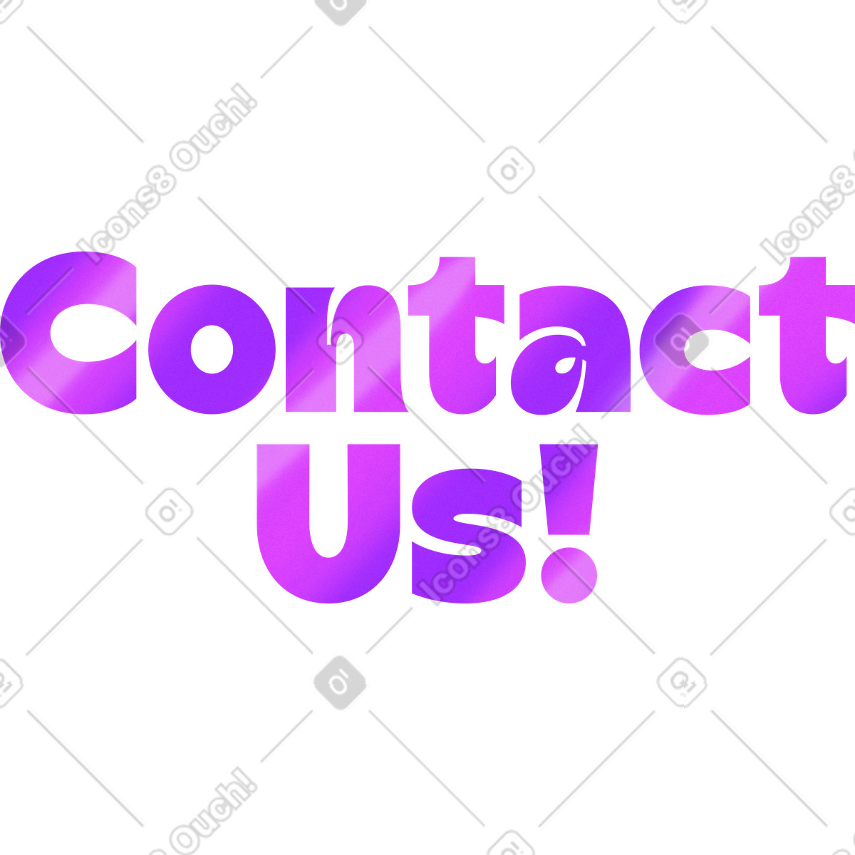 Lettering contact us! text illustration in Smart style download in PNG, SVG