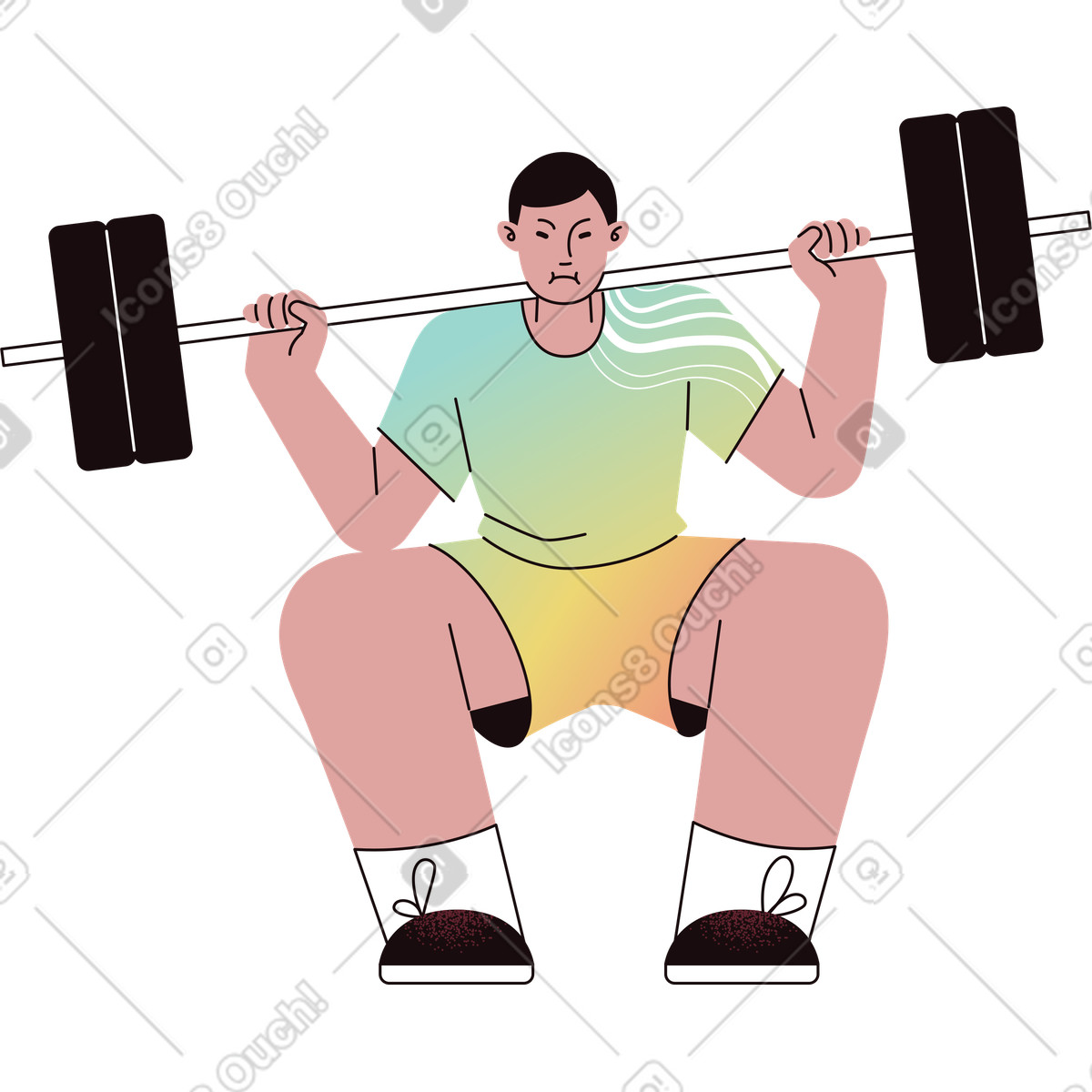 Ilustração de Homem com uma barra em no estilo Delight para baixar em PNG, SVG