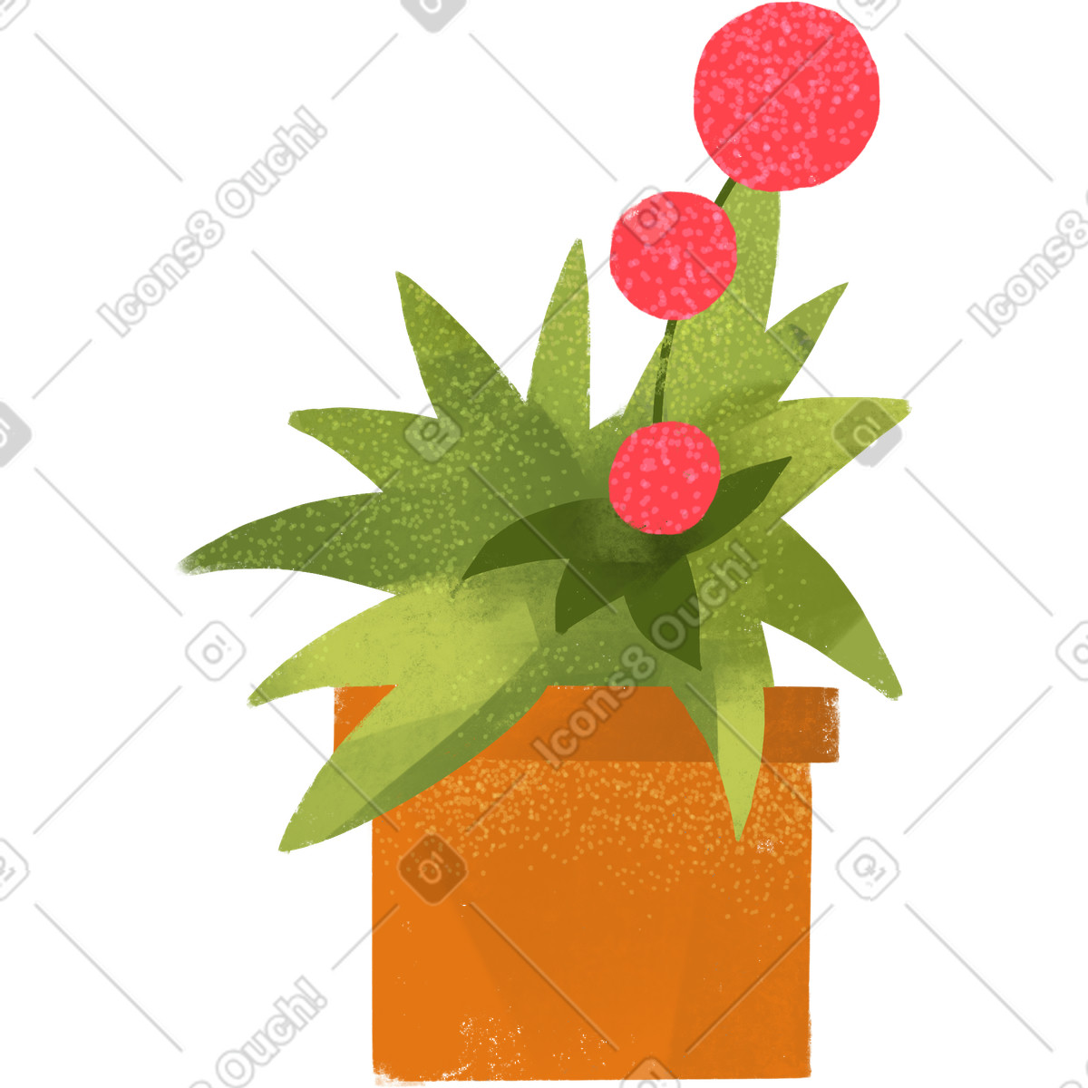 Pot with pink flowers illustrazione in stile Fabulous scarica in PNG, SVG