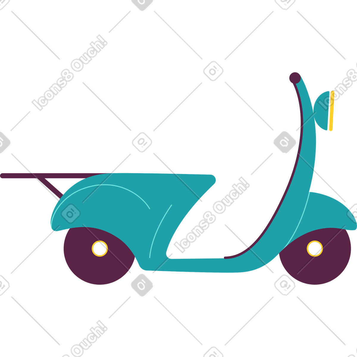 Ilustración Scooter en estilo Sammy a descargar en PNG y SVG