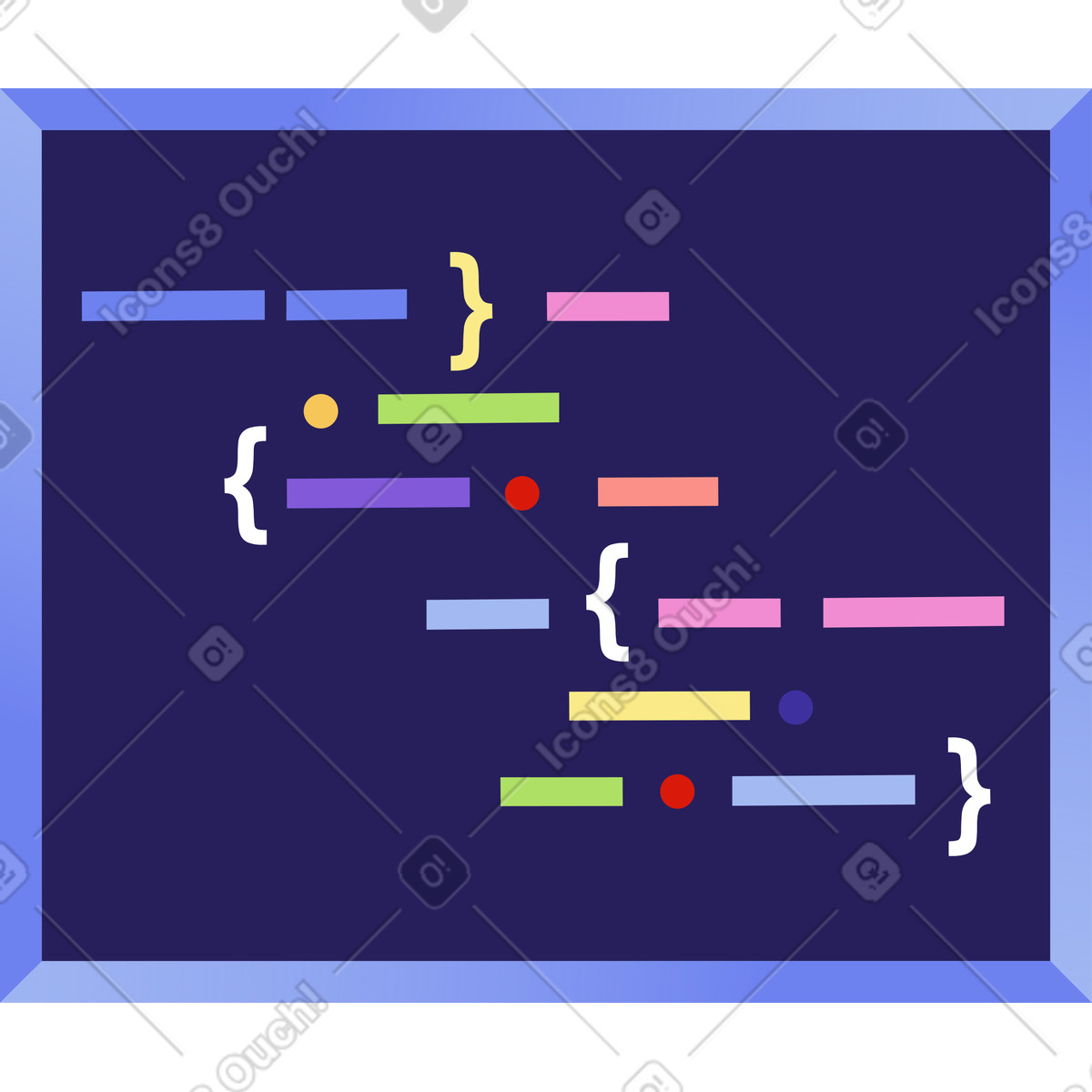Illustration Code dans la fenêtre le style Levels à télécharger aux formats PNG, SVG