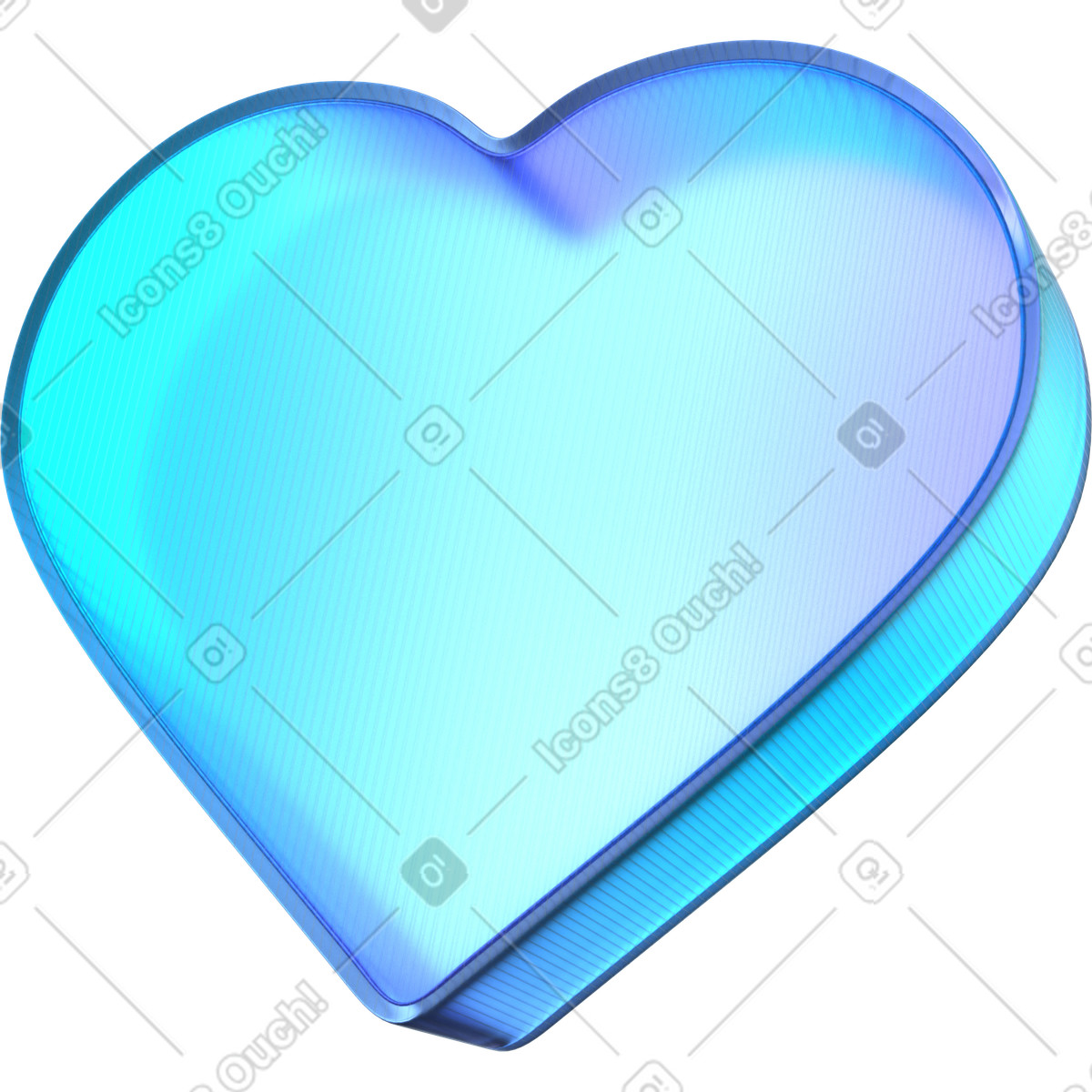 Glass heart illustrazione animata in stile 3D Glassy scaricabile in GIF, Lottie (JSON), AE