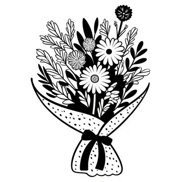 An artisanal bouquet featuring "unique flowers" such as "proteas" and "thistles" arranged prominently. The bouquet is "wrapped creatively" with a textured paper that has intricate patterns. Additional elements include "dried flowers" interspersed throughout, and the stems are bound together with "twine." The overall composition is lush and full, showcasing the distinctive shapes and details of the flowers.