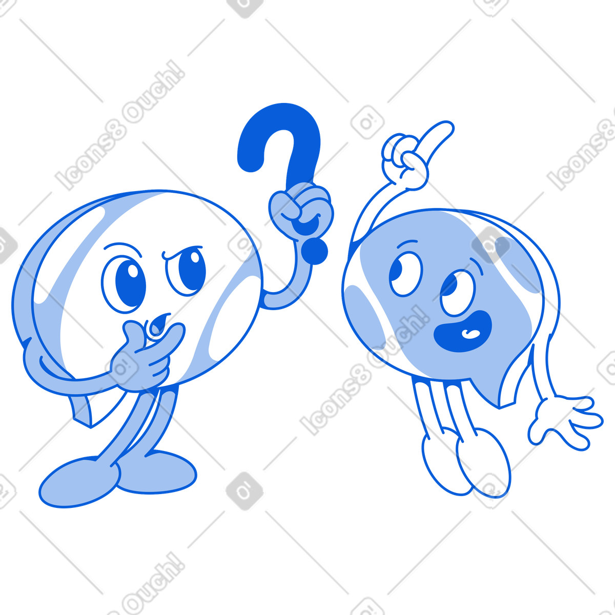 Freunde sprechen blasen, die das problem lösen-Illustration im Handy Line-Stil als Download in PNG, SVG