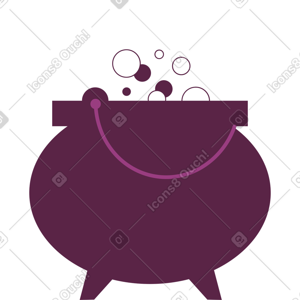 Ilustración Olla hirviendo en estilo Sammy a descargar en PNG y SVG