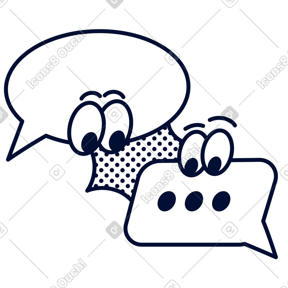 Illustration Discussions et collaboration d'équipe, conversations retours d'information en ligne dans le style Blink à télécharger aux formats PNG, SVG