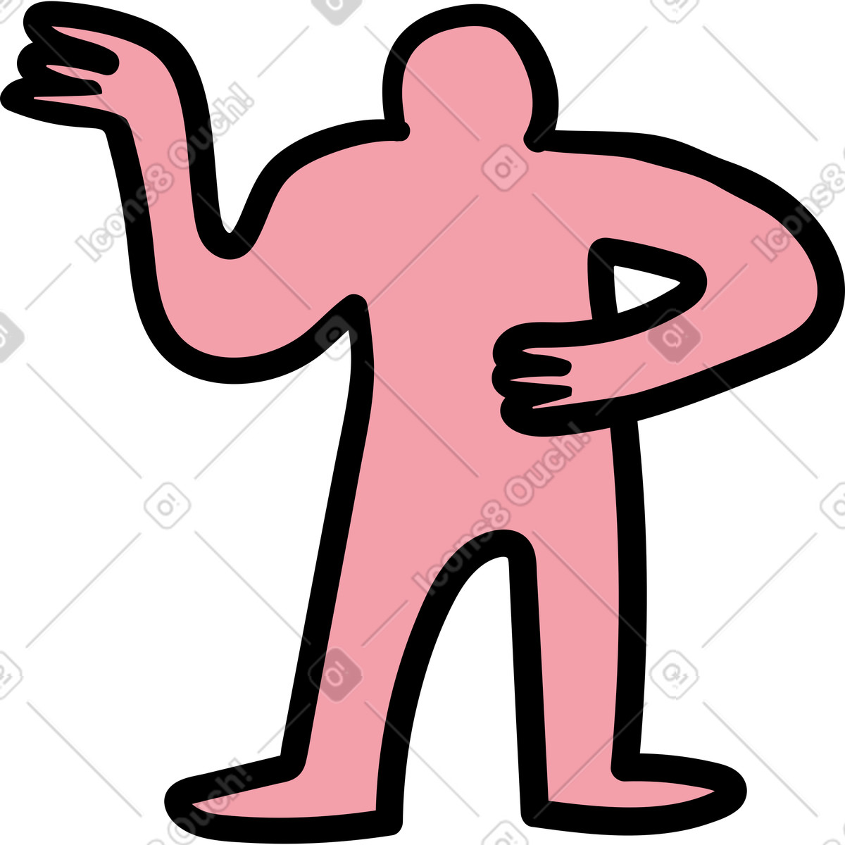 Eine rosafarbene person gestikuliert-Illustration im Wiggle-Stil als Download in PNG, SVG