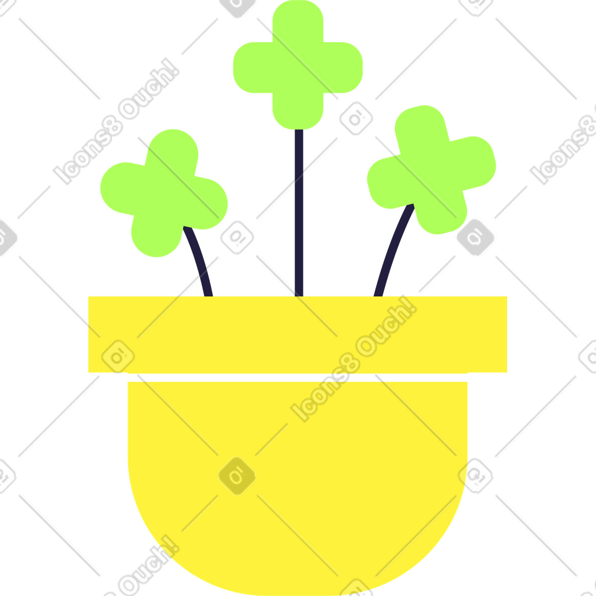 Ilustração de Trevo em no estilo Mellow para baixar em PNG, SVG