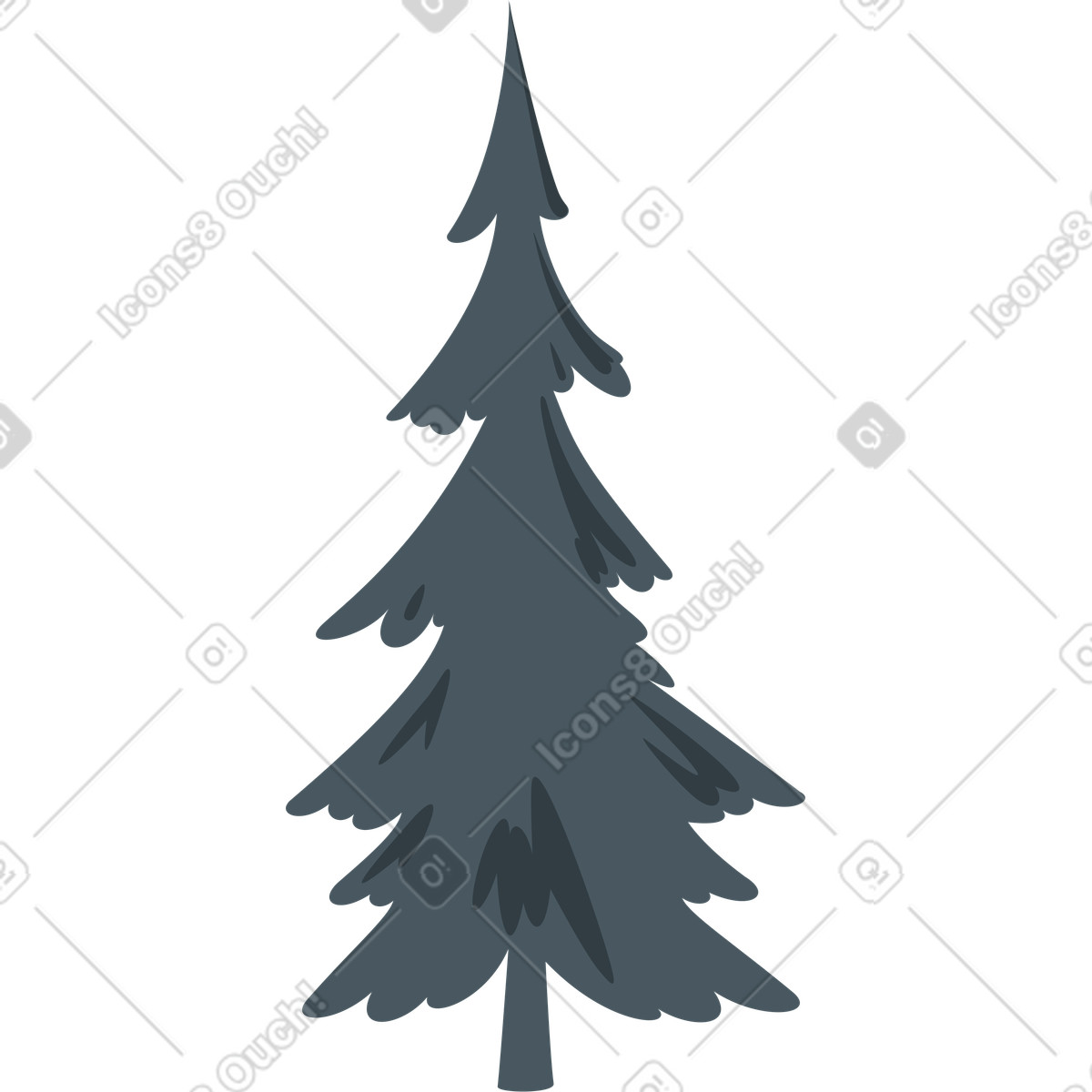 Lagom スタイルの Dark gray tree のイラストをPNG、SVG形式でダウンロード