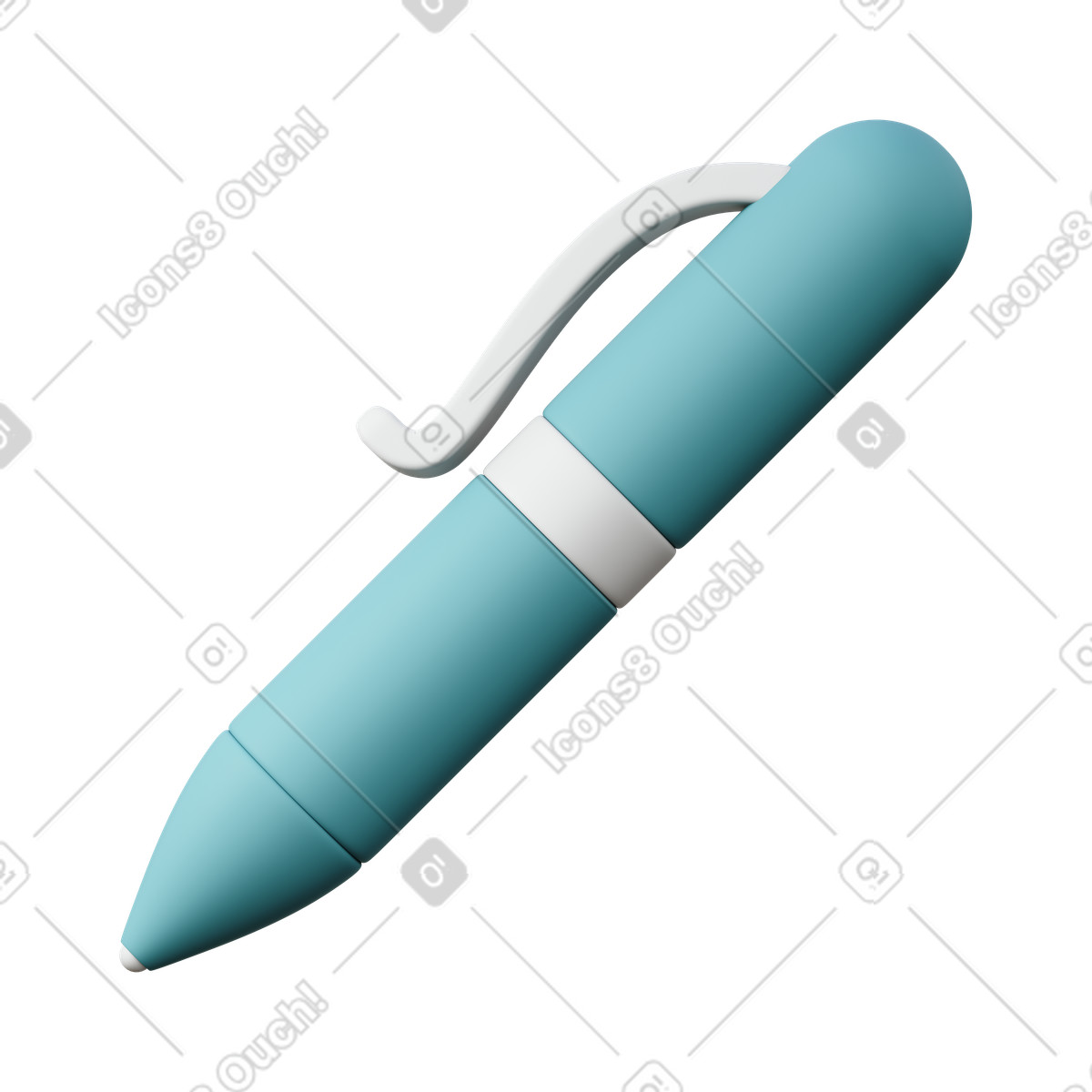 下载 3D Sugary 风格的 圆珠笔 插画，支持 PNG、SVG 格式